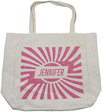 Ambesonne Jennifer Bevásárló Táska, Legnépszerűbb Nevek az Amerikai Lányok a Retro Design, Környezetbarát, Újrafelhasználható
